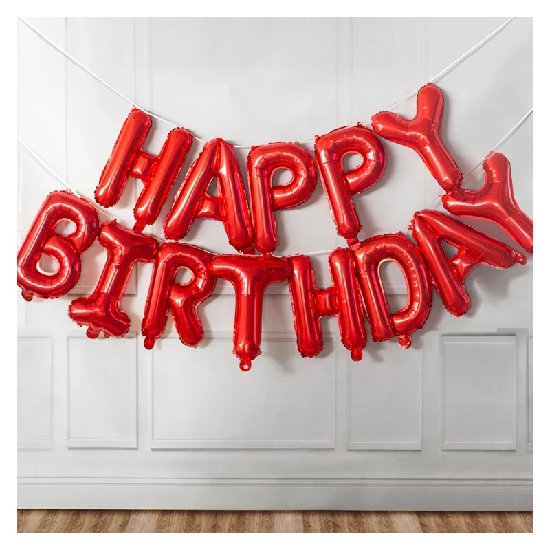 Birthday balloon set, red