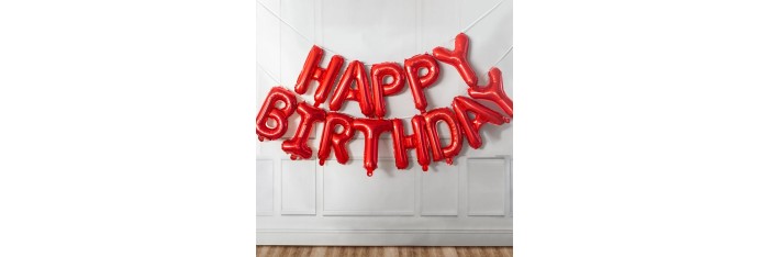 Birthday balloon set, red