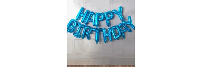 Birthday balloon set, blue