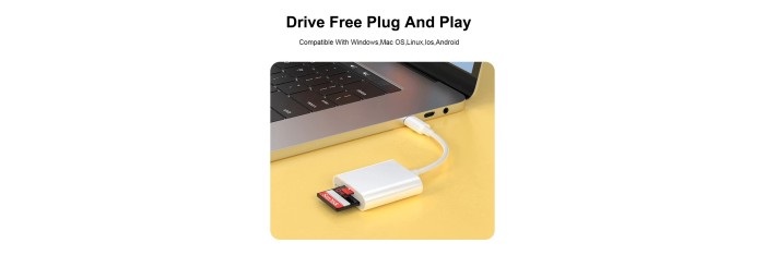 Adaptateur de lecteur de carte mémoire SD TF USB Type C