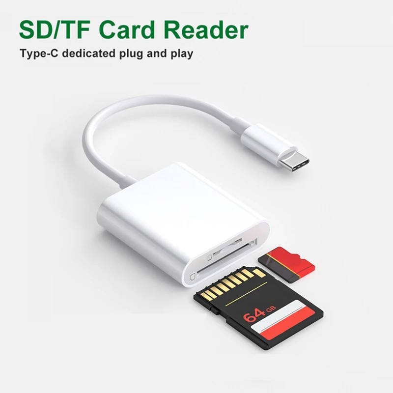 SD TF USB Type C memory card reader adapter