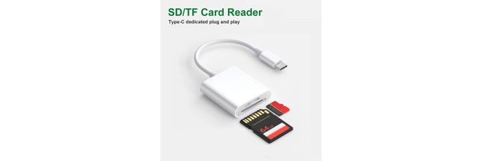 Adaptateur de lecteur de carte mémoire SD TF USB Type C