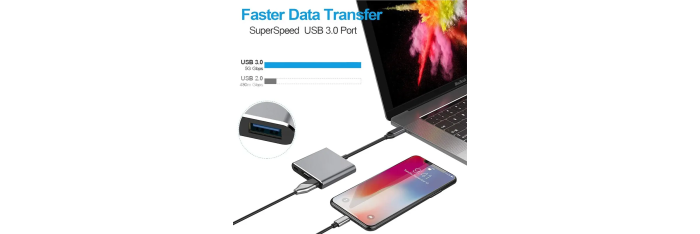 USB C compatible docking station, 3-in-1 HUB, Type C 3.0 to HDMI