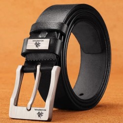 Ceinture 125cmen Cuir Véritable avec Boucle pour Homme