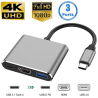 USB C compatible docking station, 3-in-1 HUB, Type C 3.0 to HDMI