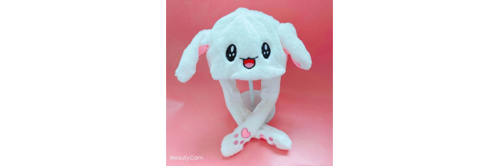 Bright white Shoous rabbit hat with LED