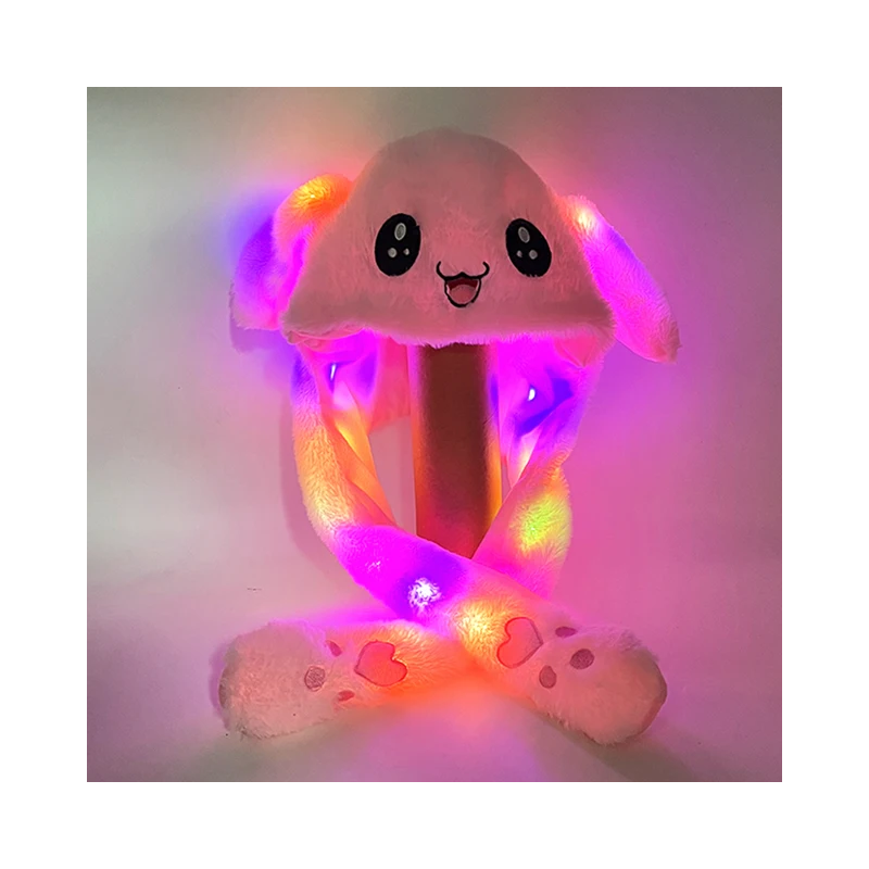 Shoous shiny rabbit hat pink with LED