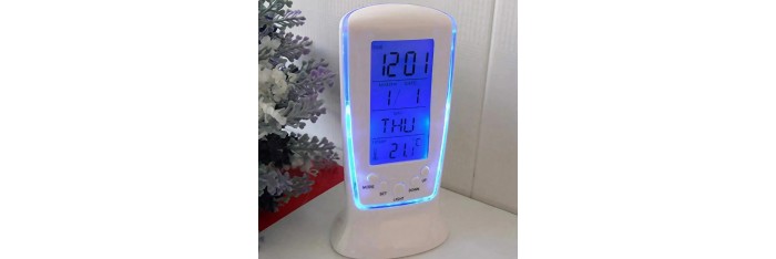 Horloge de bureau numérique à LED, horloges à calendrier, température de chevet