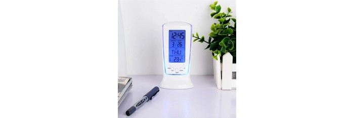 LED digital desk clock, calendar clocks, bedside temperature