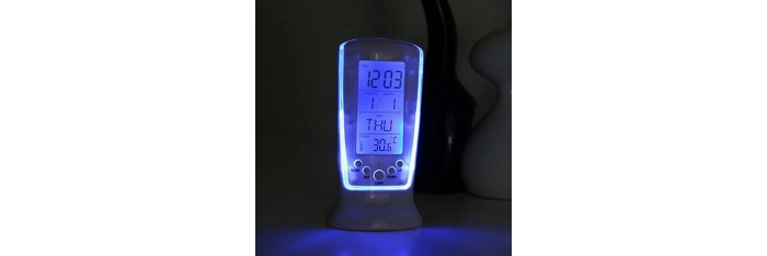 Horloge de bureau numérique à LED, horloges à calendrier, température de chevet