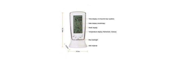 LED digital desk clock, calendar clocks, bedside temperature