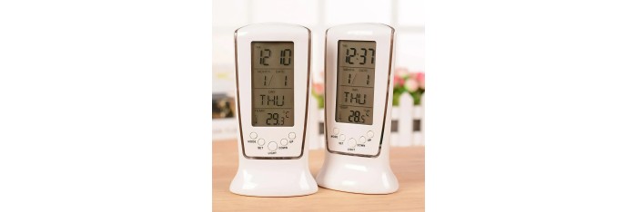 LED digital desk clock, calendar clocks, bedside temperature