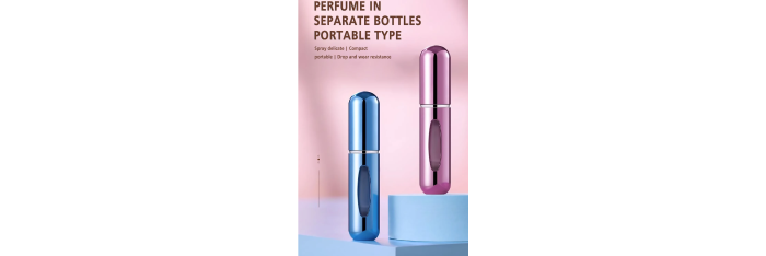 Tragbare, wiederaufladbare 8-ml-Reisesprühflasche in Metallic-Pink